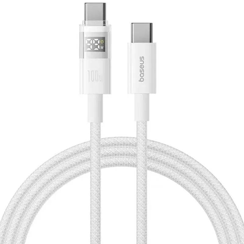 Дата кабель Baseus Display 2 Type-C to Type-C 100W Moon White — фото 2
