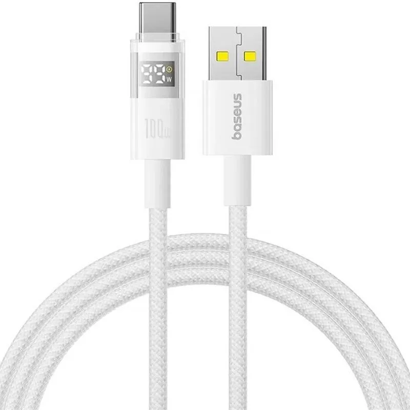 Дата кабель Baseus Display 2 USB to Type-C 100W Moon White