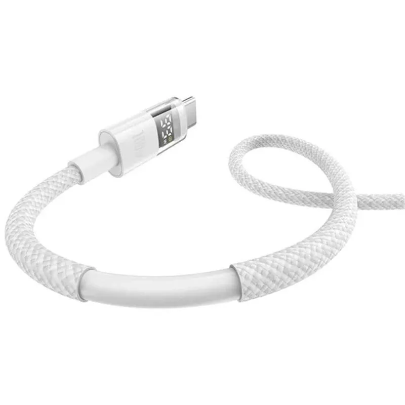Дата кабель Baseus Display 2 USB to Type-C 100W Moon White — фото 2