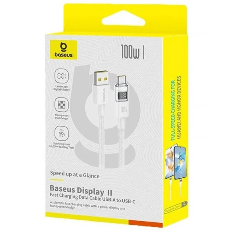 Дата кабель Baseus Display 2 USB to Type-C 100W Moon White — фото 4