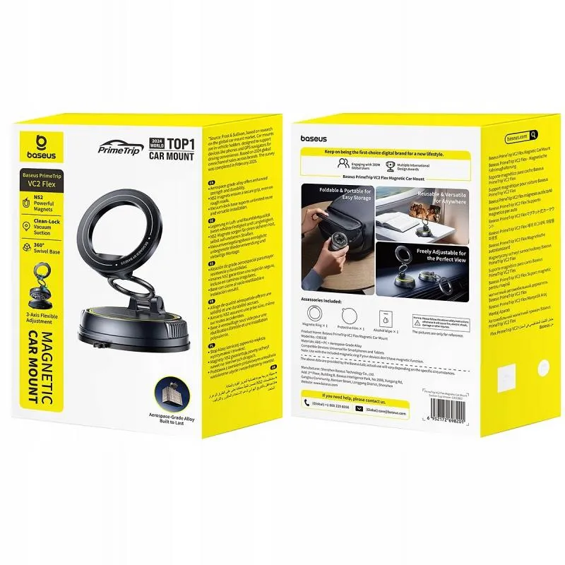 Автотримач Baseus VC2 Flex Vacuum Suction Magnetic Cosmic Black — фото 3