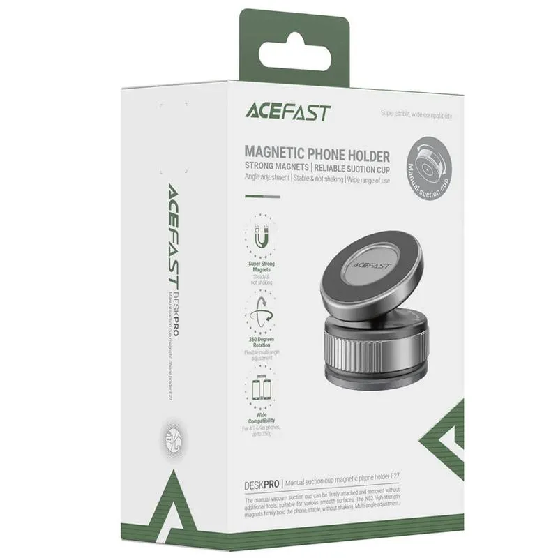 Автотримач Acefast E27 Vacuum Suction Magnetic Gray — фото 2