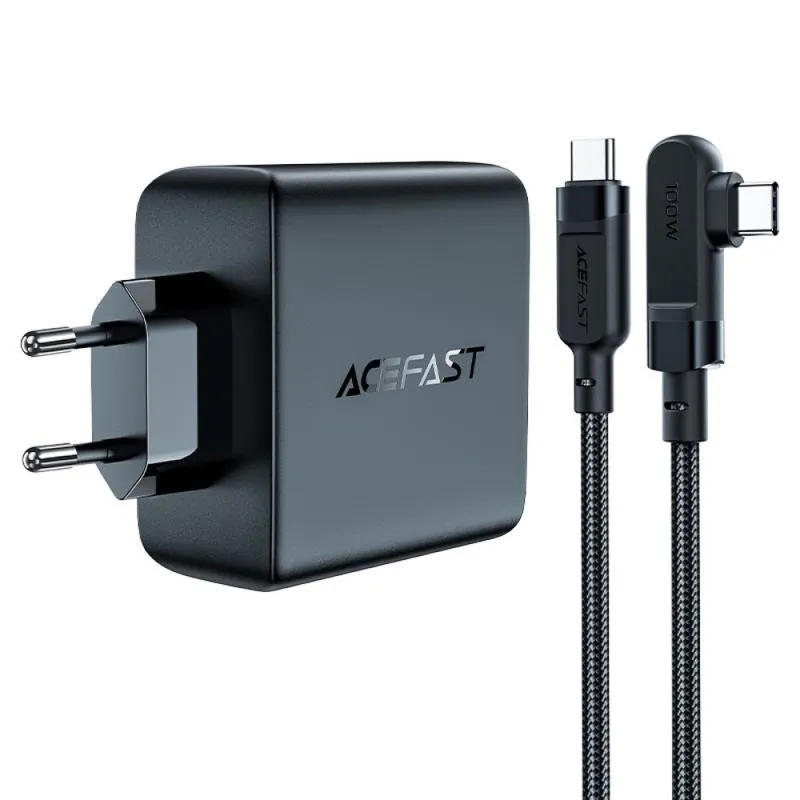 МЗП Acefast A37 PD100W+QC3.0 GaN + кабель Type-C to Type-C 2m Black — фото 2