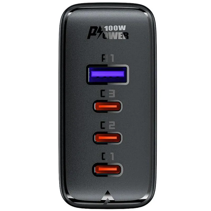 МЗП Acefast A37 PD100W+QC3.0 GaN + кабель Type-C to Type-C 2m Black — фото 3