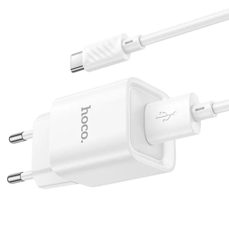 МЗП Hoco C145A Charm QC3.0 18W + кабель USB to Type-C White — фото 5