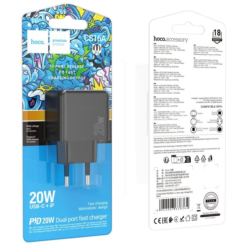 МЗП Hoco CS16A Wish PD20W Black — фото 6