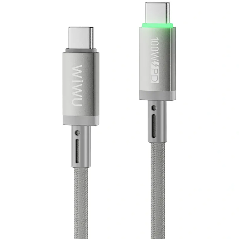 Дата кабель WIWU C084 Maglink Type-C to Type-C 100W Grey