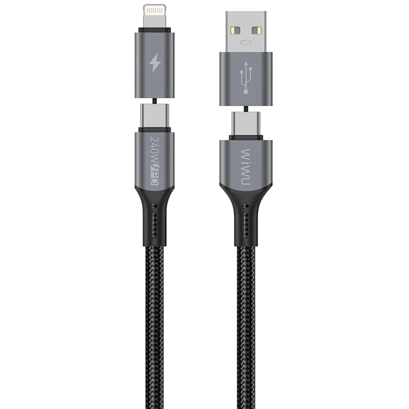 Дата кабель WIWU C077 Cyberlink Type-C to Lightning 27W Silver
