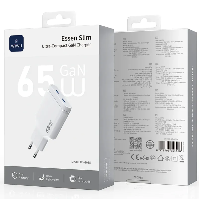 МЗП WIWU G035 Essen PD65W GaN White — фото 2