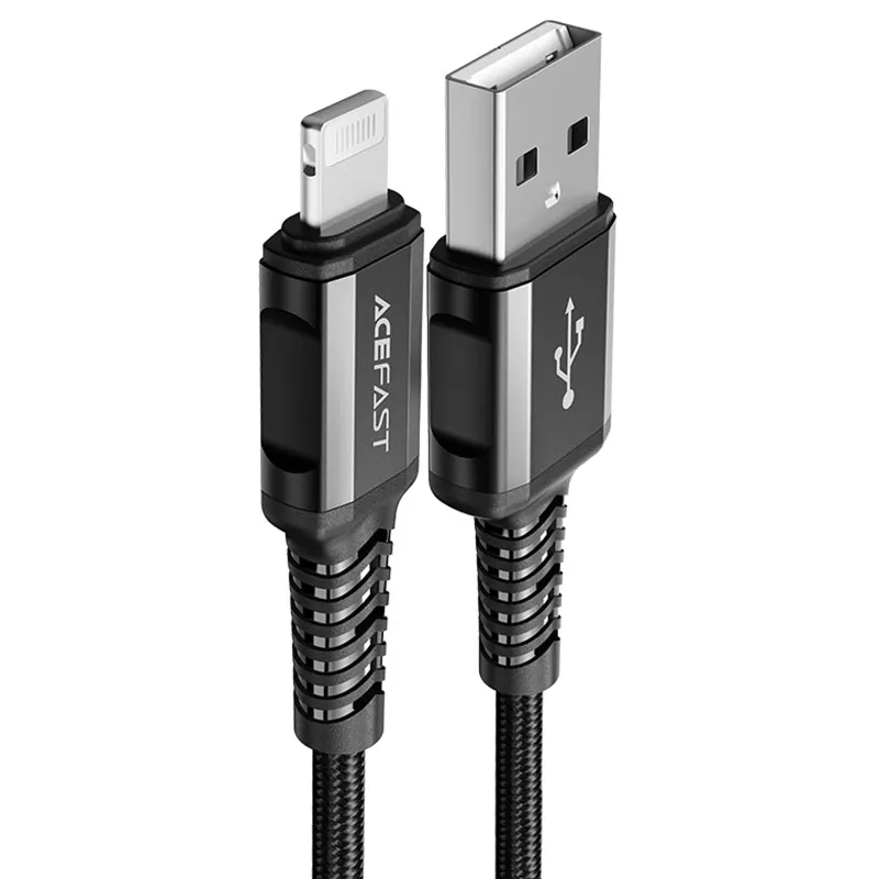 Дата кабель Acefast C1-02 USB to Lightning 2.4A Black