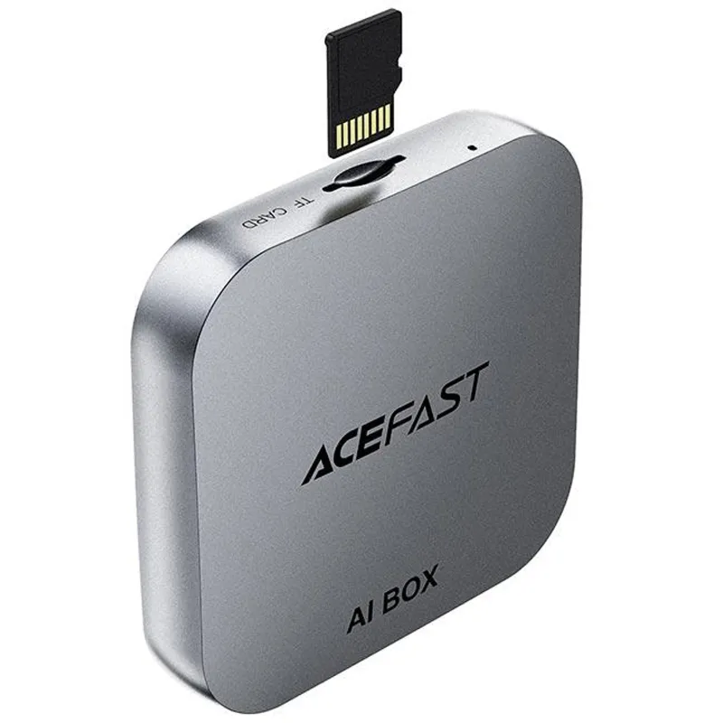 Адаптер Acefast QC2 AI Box car wireless CarPlay/Android Auto Metal gray