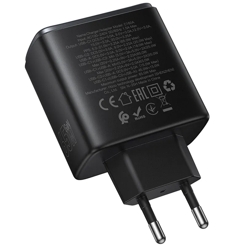 МЗП Hoco C160A Upgrade PD65W+QC3.0 Black — фото 3