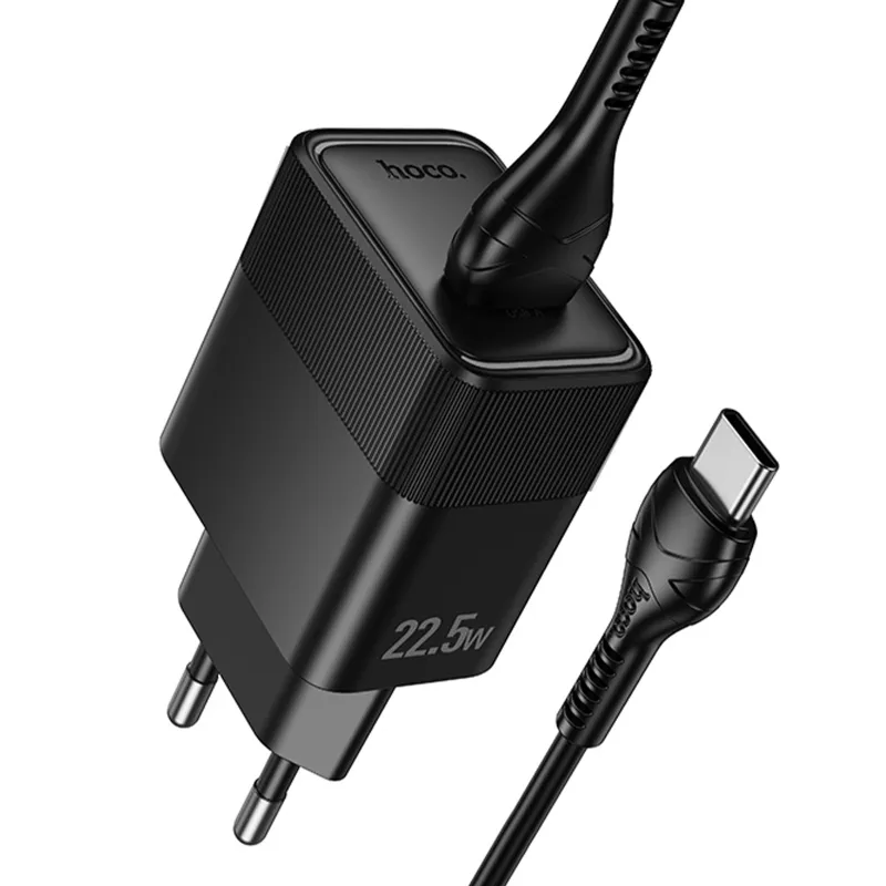 МЗП Hoco CS111A Lounge QC3.0 22.5W + кабель USB to Type-C Black — фото 3
