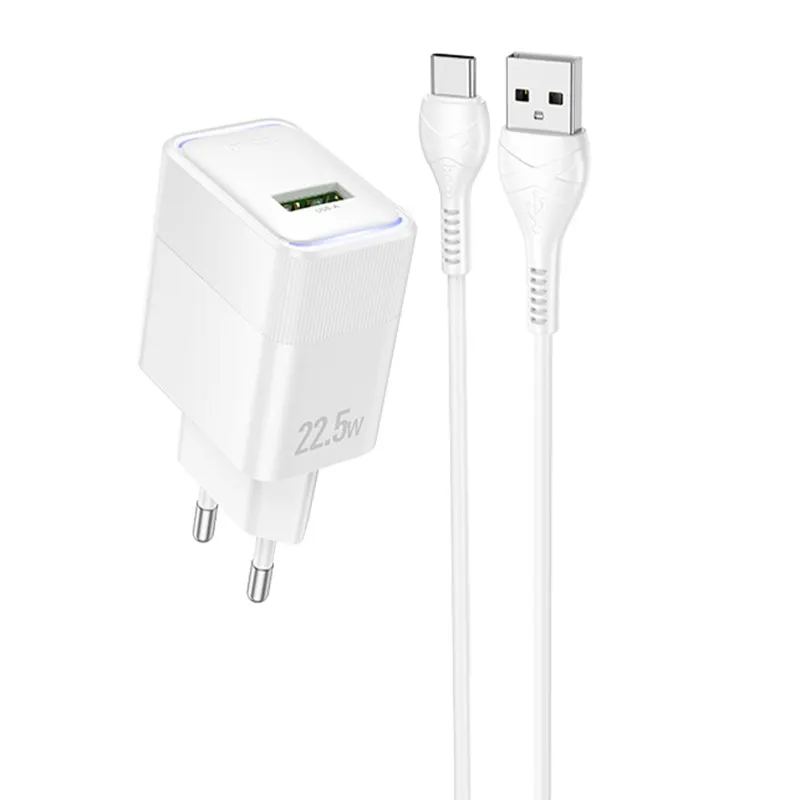МЗП Hoco CS111A Lounge QC3.0 22.5W + кабель USB to Type-C White
