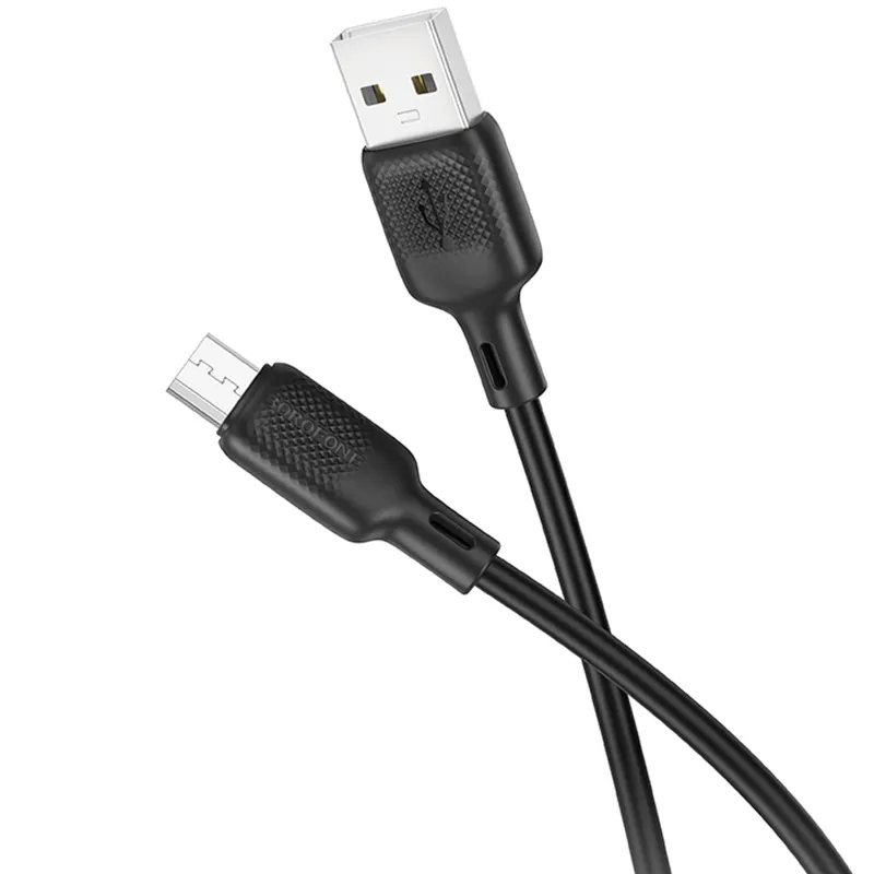 Дата кабель Borofone BX113 Lenny USB to MicroUSB 2.4A Black — фото 2