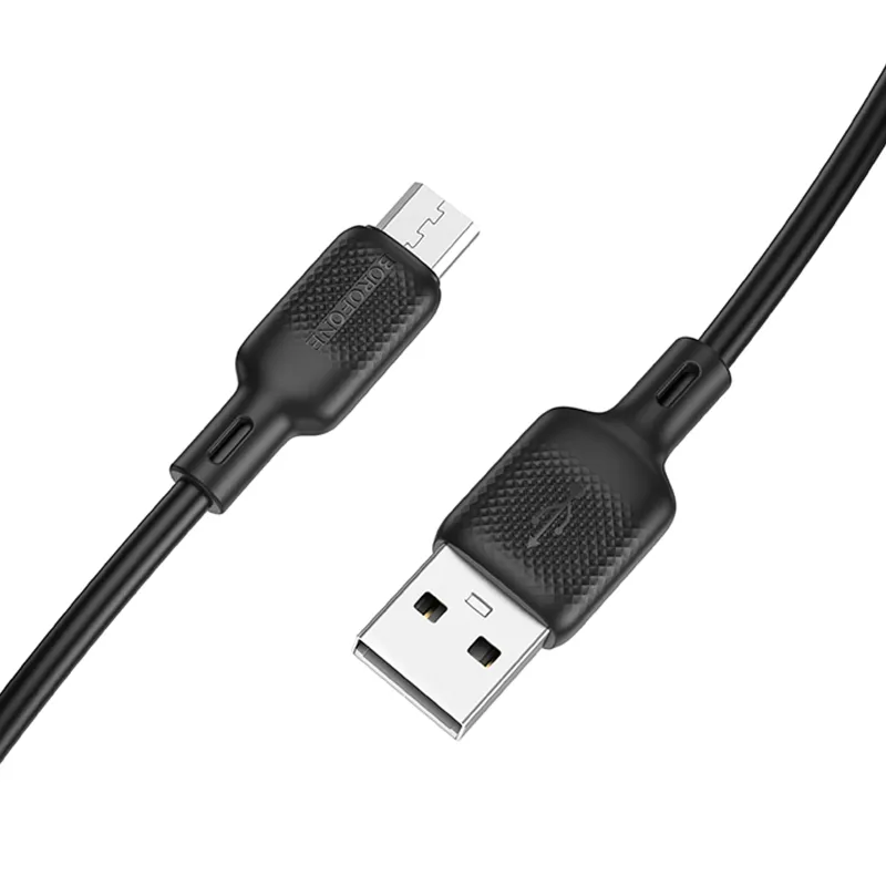 Дата кабель Borofone BX113 Lenny USB to MicroUSB 2.4A Black — фото 3