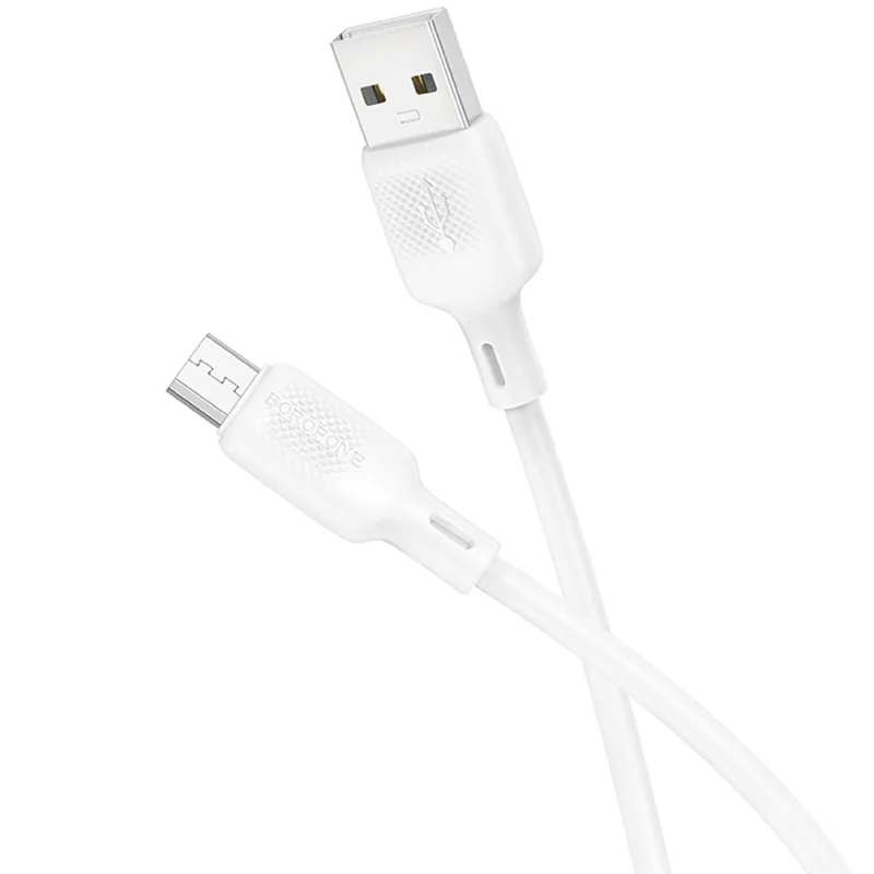 Дата кабель Borofone BX113 Lenny USB to MicroUSB 2.4A White — фото 2