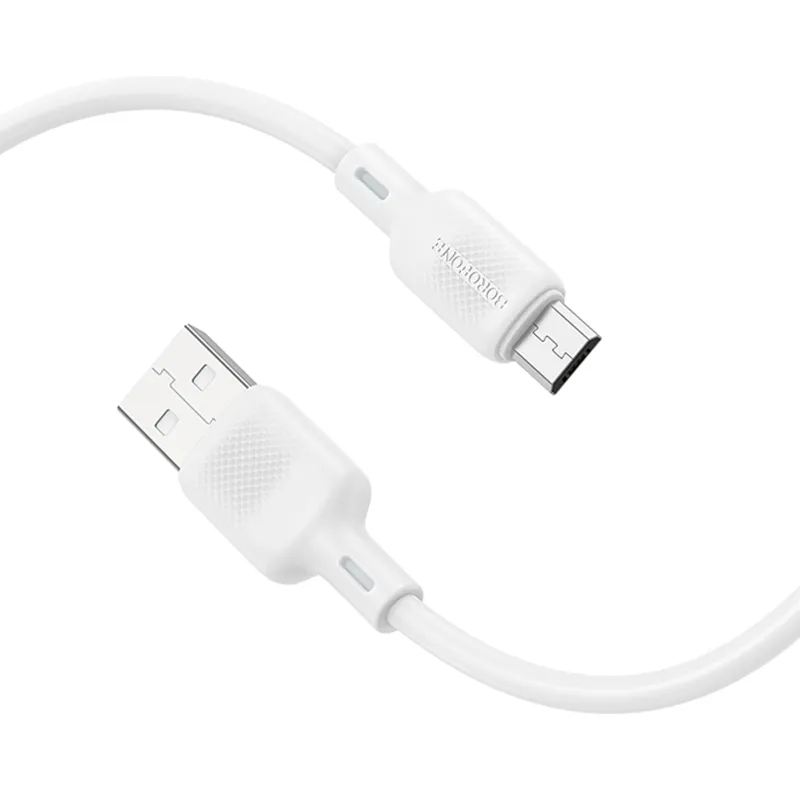 Дата кабель Borofone BX113 Lenny USB to MicroUSB 2.4A White — фото 3