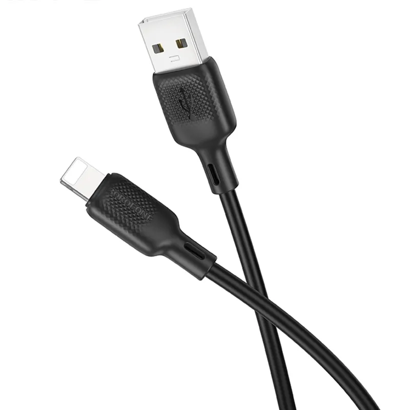 Дата кабель Borofone BX113 Lenny USB to Lightning 2.4A Black — фото 3