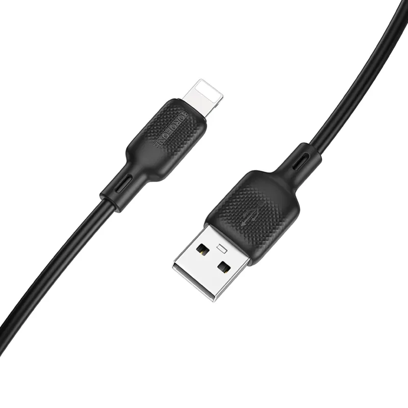 Дата кабель Borofone BX113 Lenny USB to Lightning 2.4A Black — фото 4