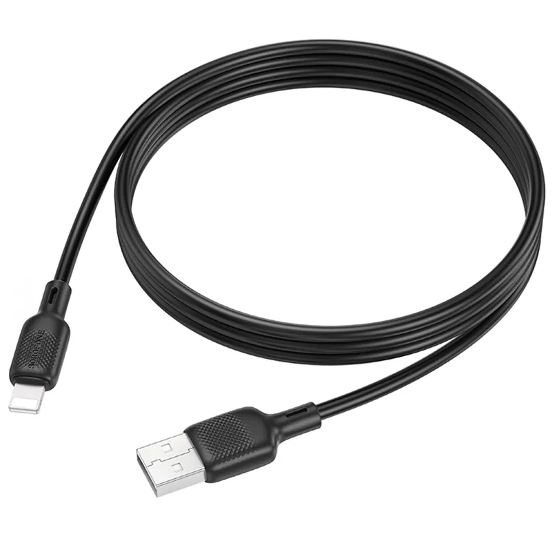 Дата кабель Borofone BX113 Lenny USB to Lightning 2.4A Black — фото 5