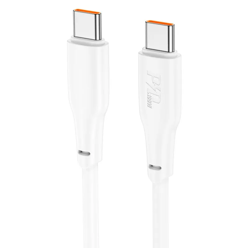 Дата кабель Hoco X93 Force Type-C to Type-C 100W White