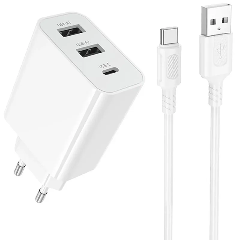 МЗП Borofone BA105A Stellar 15W + кабель USB to Type-C White