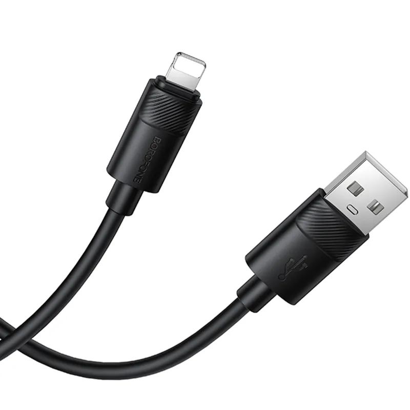 Дата кабель Borofone BX123 Leya USB to Lightning 12W Black — фото 4
