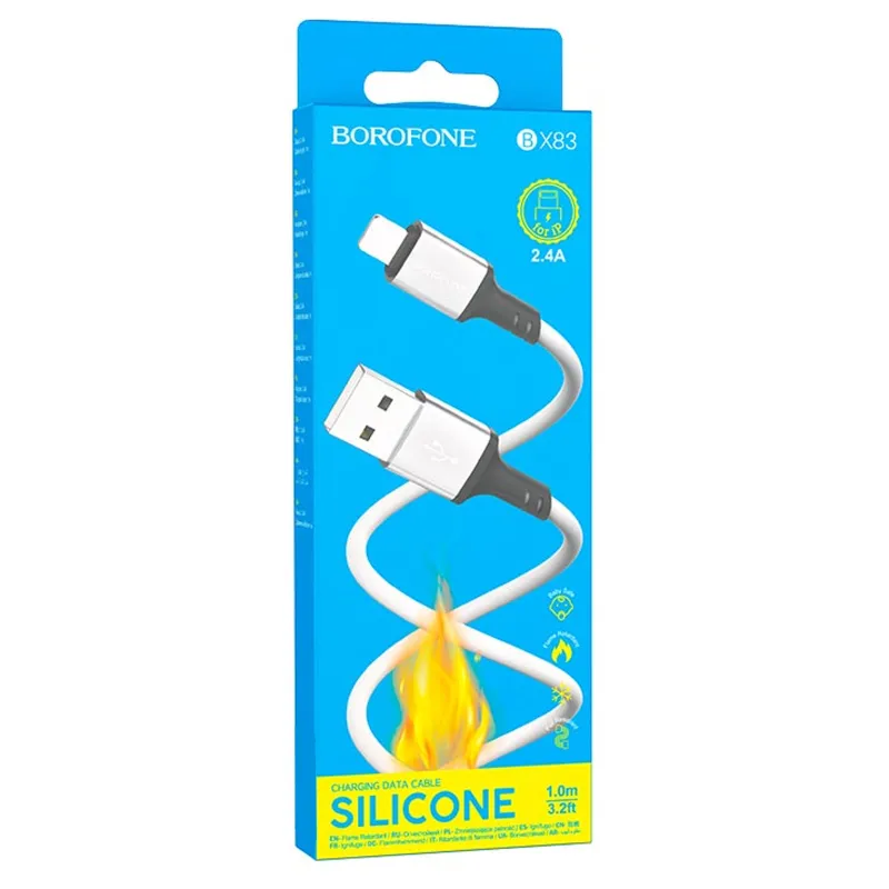 Дата кабель Borofone BX83 Famous USB to Lightning 2.4A White — фото 4