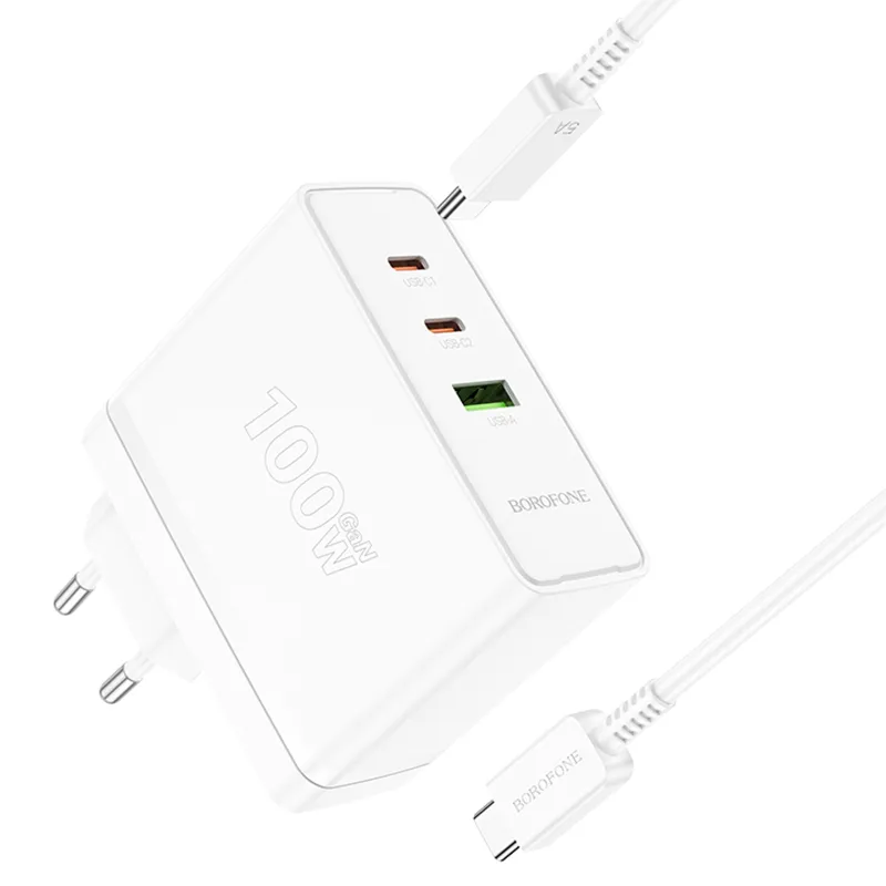 МЗП Borofone BN11 Imperial PD100W+QC3.0 + кабель Type-C to Type-C White — фото 3