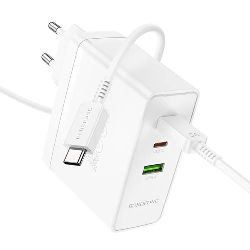 МЗП Borofone BN11 Imperial PD100W+QC3.0 + кабель Type-C to Type-C White — фото 4
