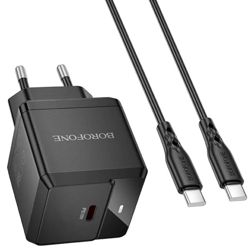 МЗП Borofone BN18 Intenso PD20W + кабель Type-C to Type-C Black