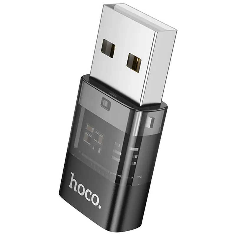 Перехідник Hoco UA36C USB male to Type-C female USB2.0 Black — фото 3