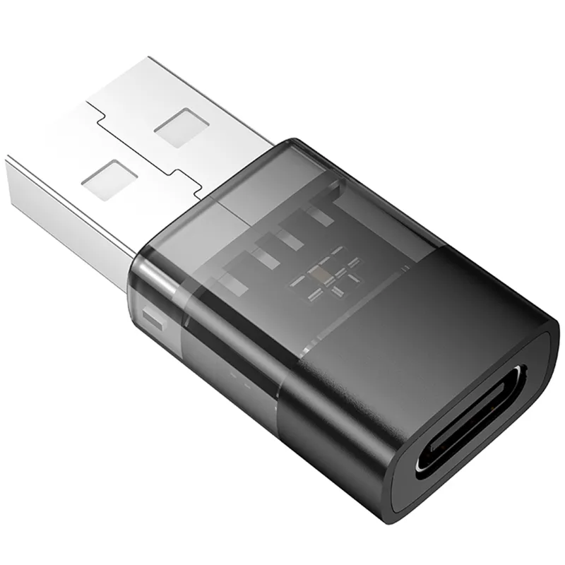 Перехідник Hoco UA36C USB male to Type-C female USB2.0 Black — фото 4