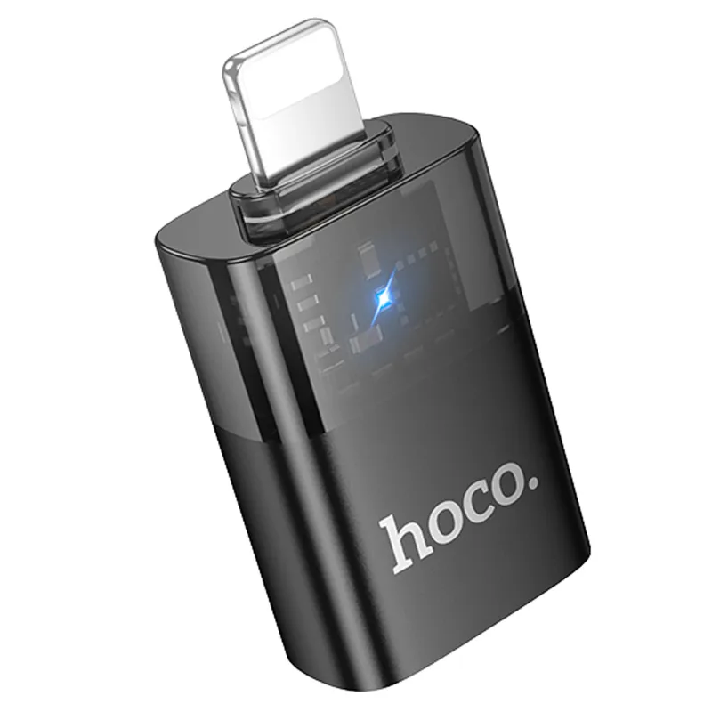 Перехідник Hoco UA36 Lightning male to USB female Black