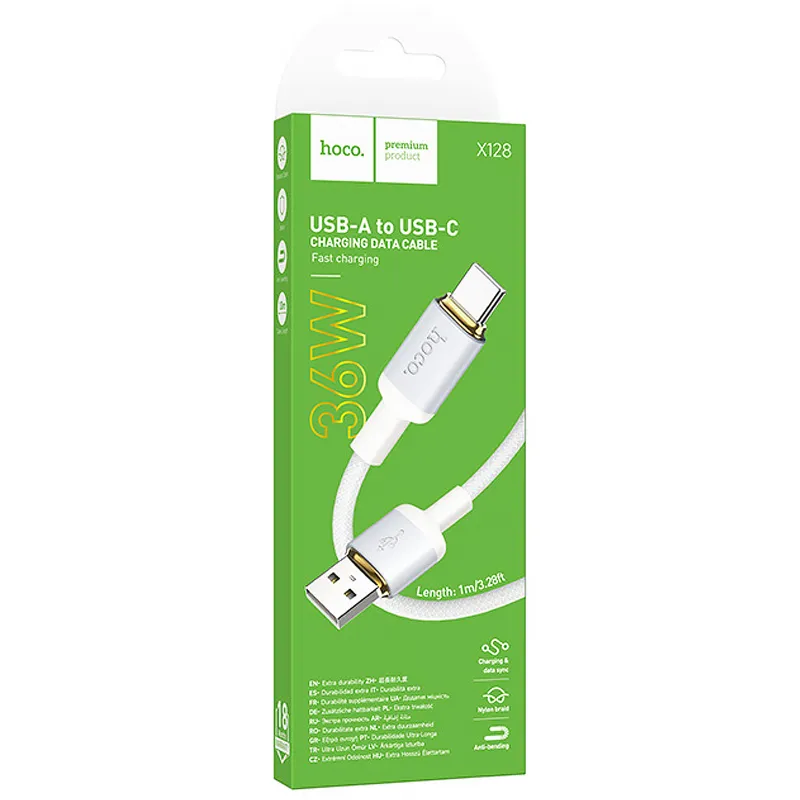 Дата кабель Hoco X128 Benefit USB to Type-C 36W White — фото 2