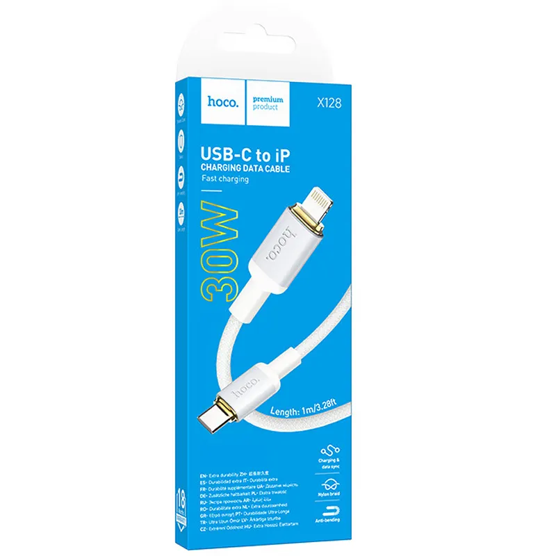 Дата кабель Hoco X128 Benefit Type-C to Lightning 30W White — фото 2