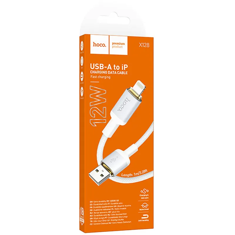 Дата кабель Hoco X128 Benefit USB to Lightning 12W White — фото 4