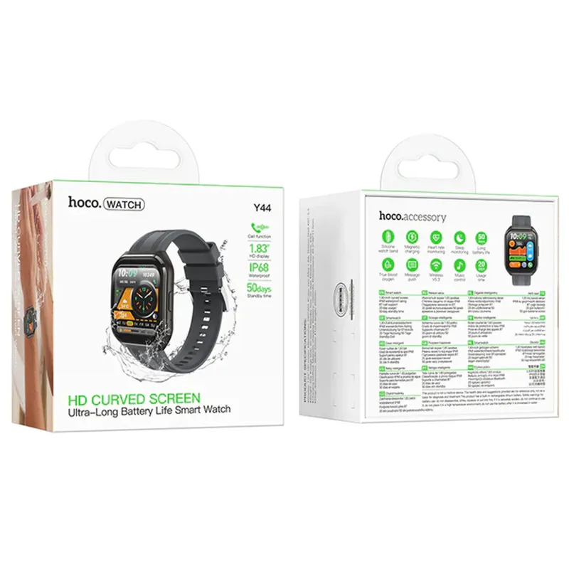 Смарт-годинник Hoco Y44 Smart sports watch Black — фото 4
