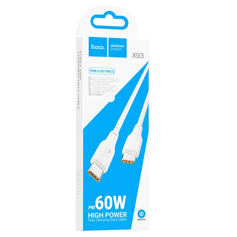 Дата кабель Hoco X93 Force Type-C to Type-C 60W White — фото 2