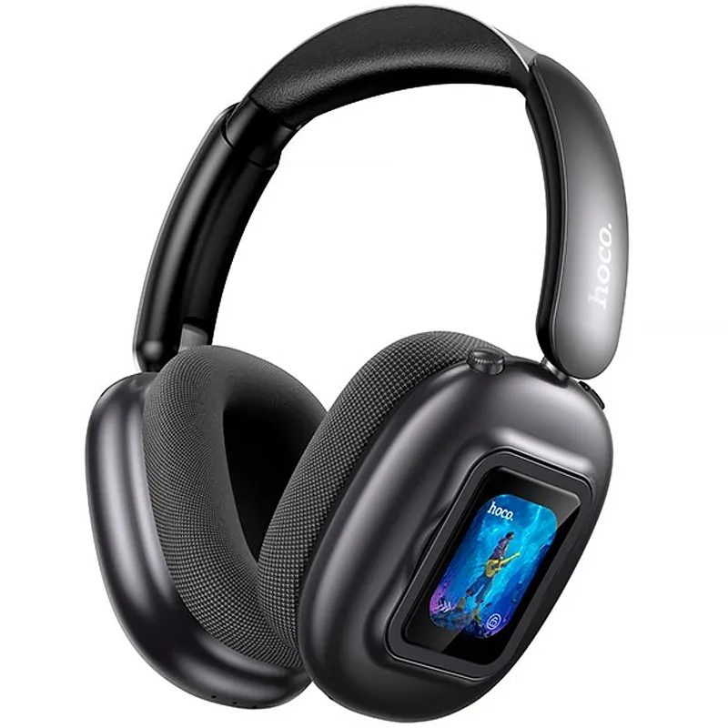 Накладні бездротові навушники Hoco ESD23 Lasting ANC with display Black