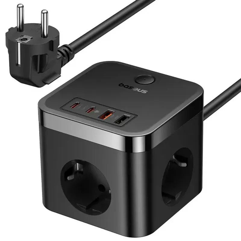 Подовжувач Baseus PowerCombo PD30W+QC3.0 Cluster Black