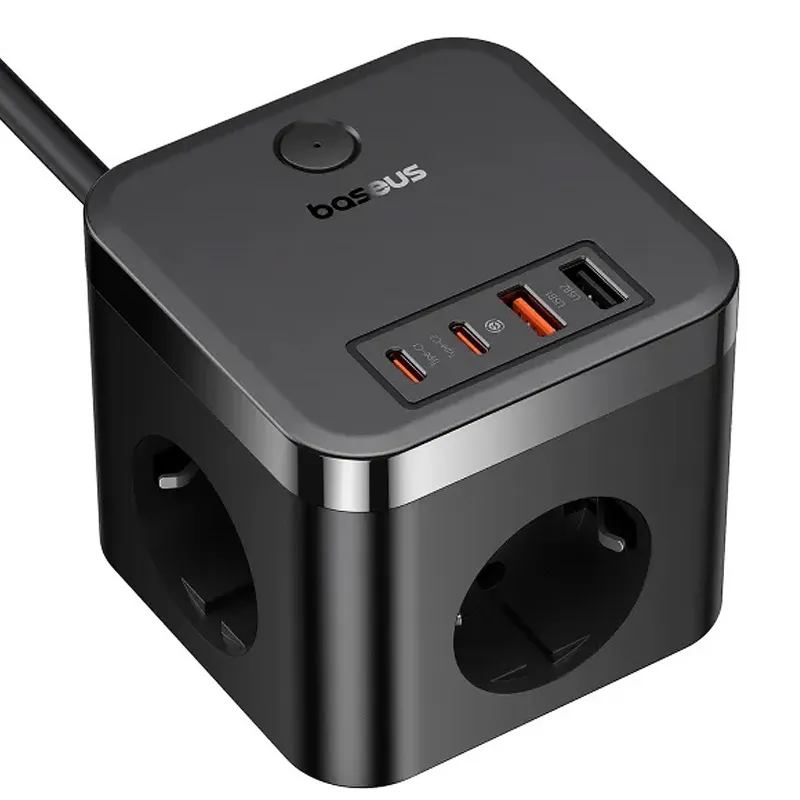 Подовжувач Baseus PowerCombo PD30W+QC3.0 Cluster Black — фото 3