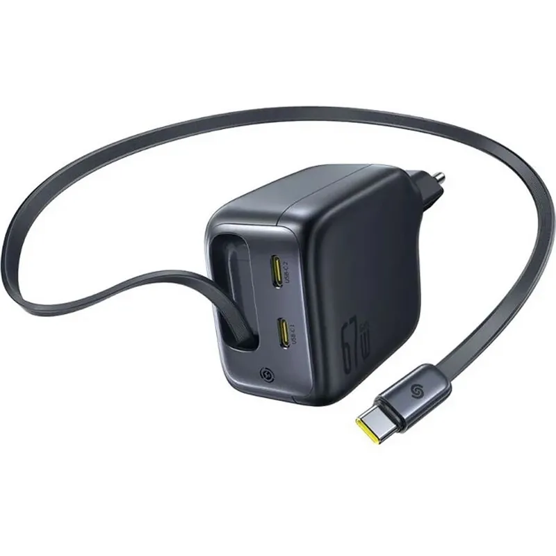 МЗП Baseus EnerCore CJ11 PD67W with retractable cable Cosmic Black — фото 2