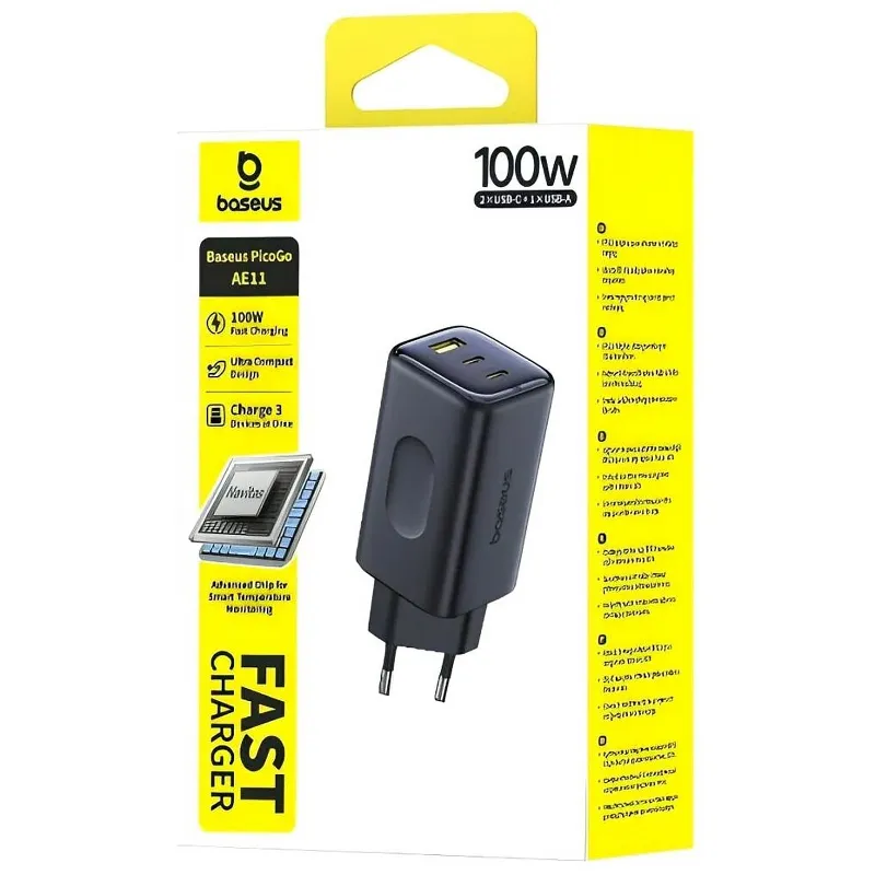 МЗП Baseus PicoGo AE11 Fast Charger 100W Cosmic Black — фото 2