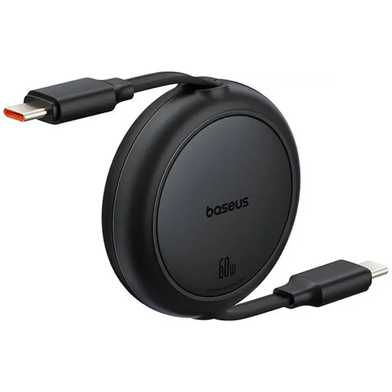 Дата кабель Baseus Free2Pull Mini Retractable Type-C to Type-C 60W Cluster Black — фото 2