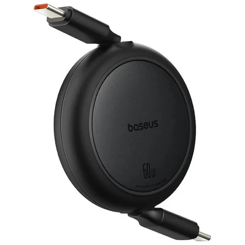 Дата кабель Baseus Free2Pull Mini Retractable Type-C to Type-C 60W Cluster Black — фото 3