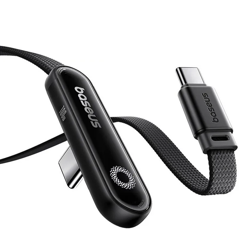 Дата кабель Baseus MVP 3 side plug and stand Type-C to Type-C 100W Cosmic Black — фото 3