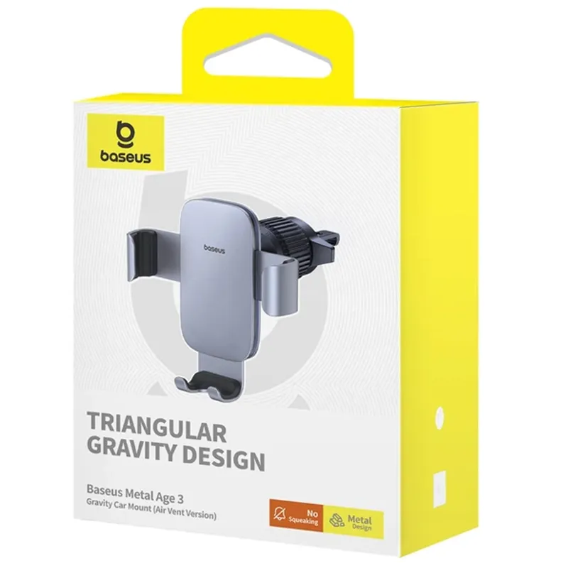 Автотримач Baseus Metal Age 3 Gravity Car Mount Space Grey — фото 4