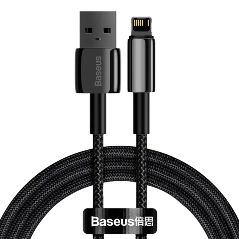 Дата кабель Baseus Tungsten Gold USB to Lightning Cable 2.4A Black